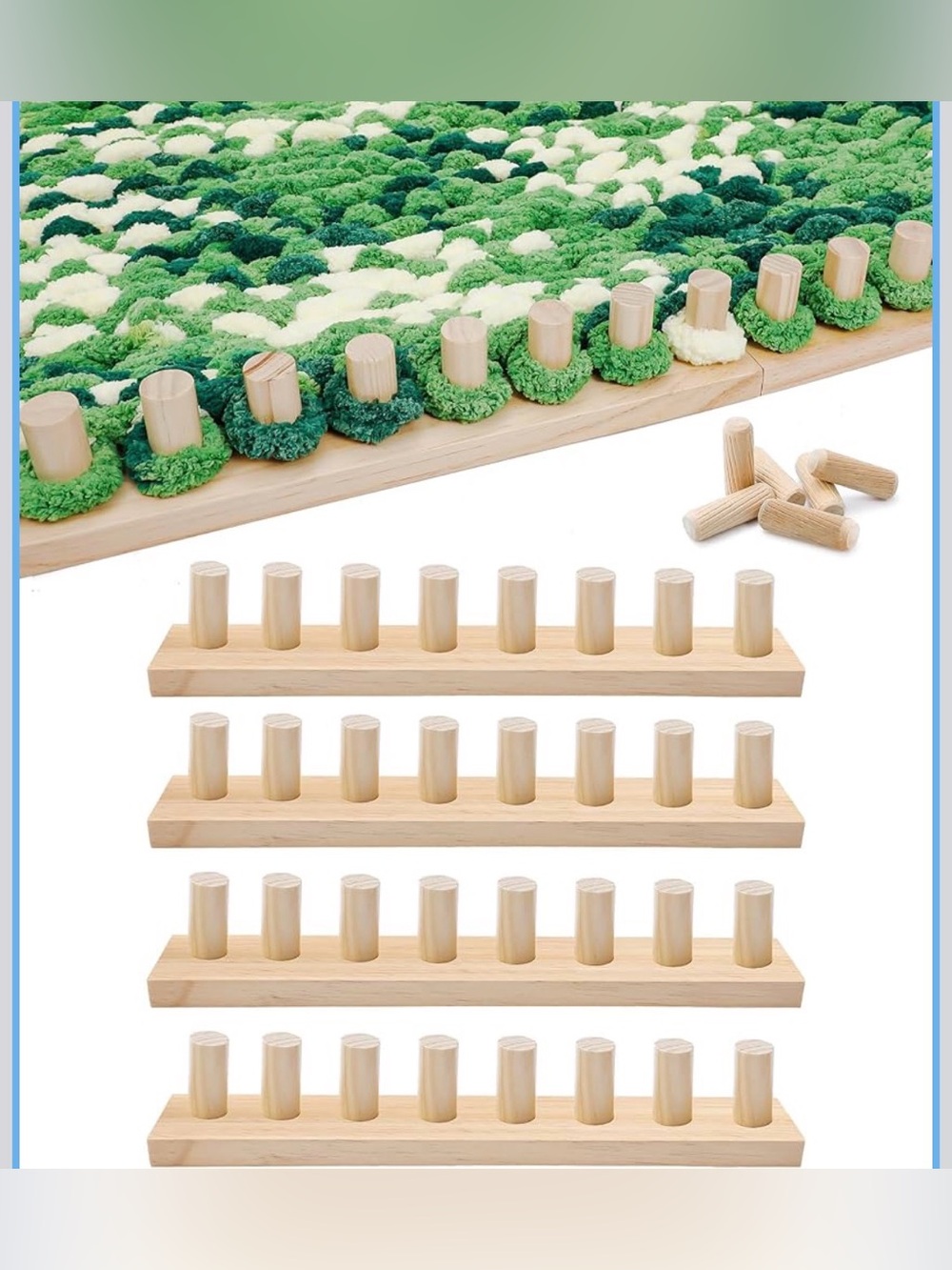 Zlshmoee 72" Chunky Knitting Loom for Blanket Making – Beech Wood Frame,